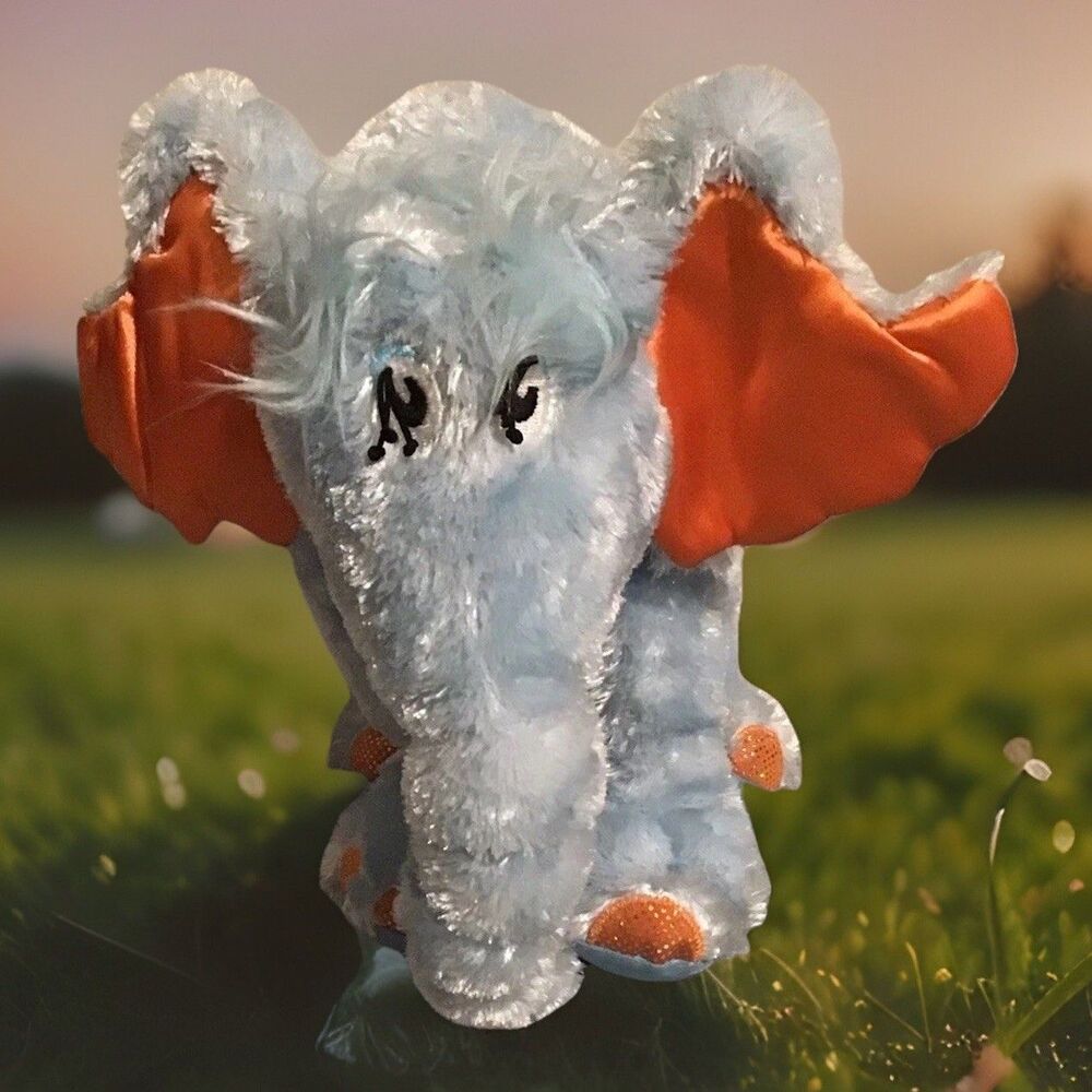 DR SEUSS HORTON HEARS A WHO Shiny Blue Elephant Plush 2007 Manhattan Toy Co NWOT
